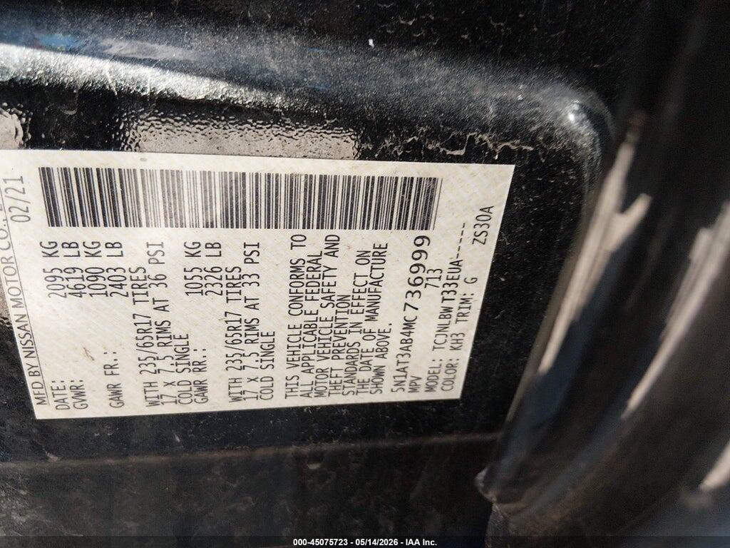 5N1AT3AB4MC736999 2021 NISSAN ROGUE photo no. 9