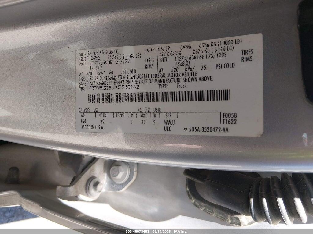 1FT7W2B63KEF16742 2019 FORD F-250 photo no. 9