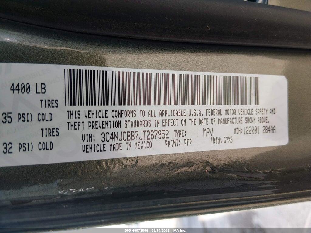 3C4NJCBB7JT267952 2018 JEEP COMPASS photo no. 9