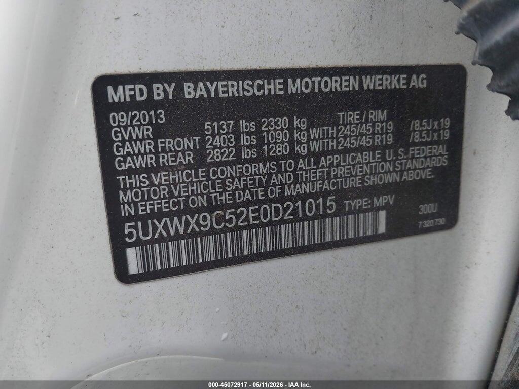 5UXWX9C52E0D21015 2014 BMW X3 photo no. 9