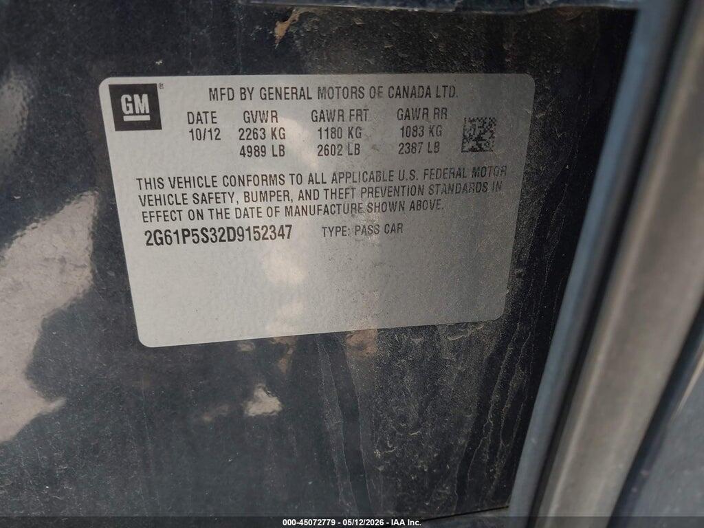2G61P5S32D9152347 2013 CADILLAC XTS photo no. 9