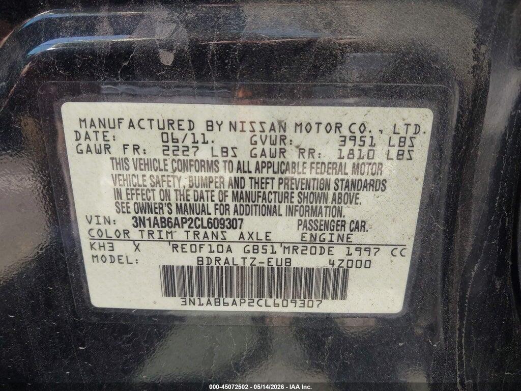 3N1AB6AP2CL609307 2012 NISSAN SENTRA photo no. 9