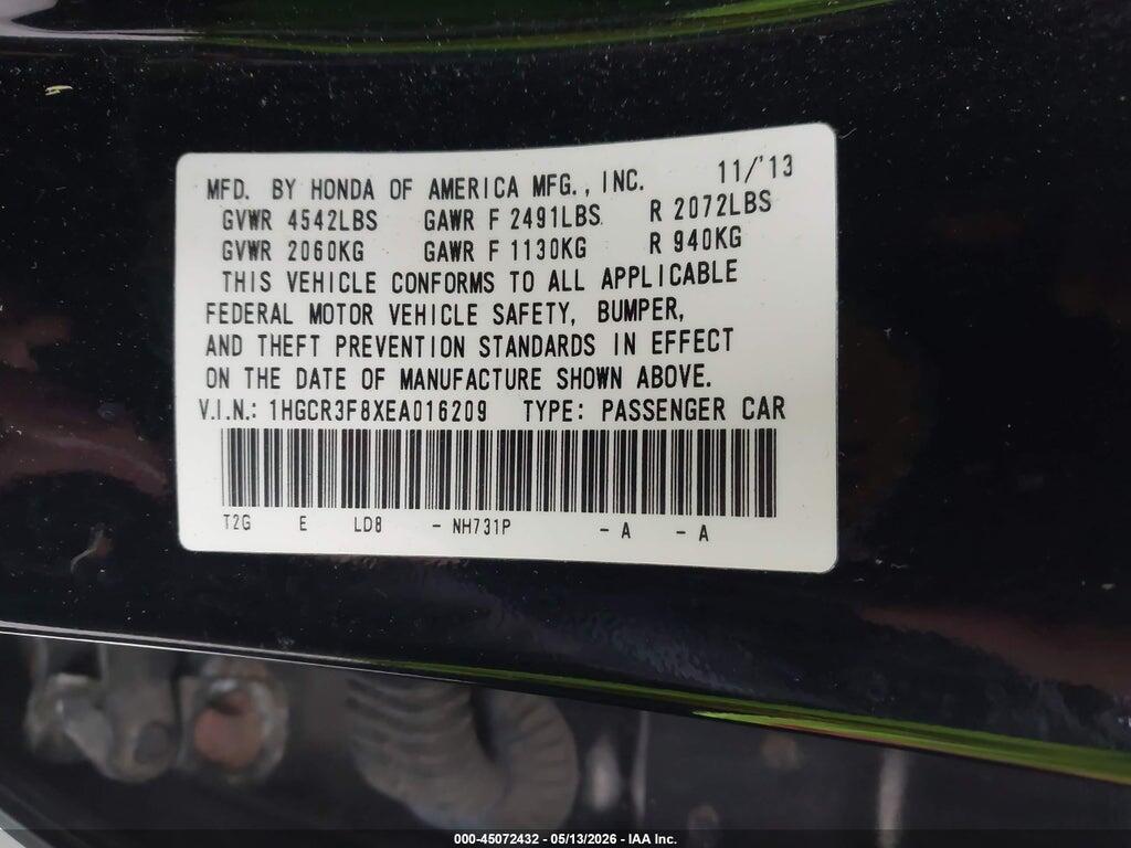 1HGCR3F8XEA016209 2014 HONDA ACCORD photo no. 9