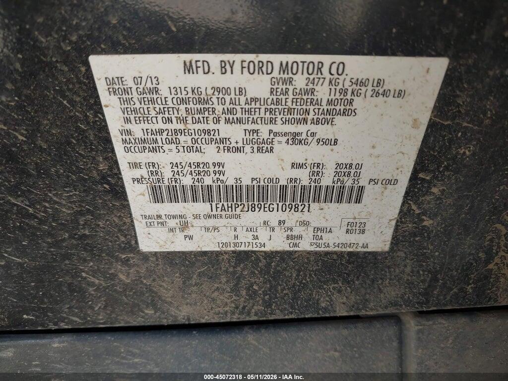 1FAHP2J89EG109821 2014 FORD TAURUS photo no. 9