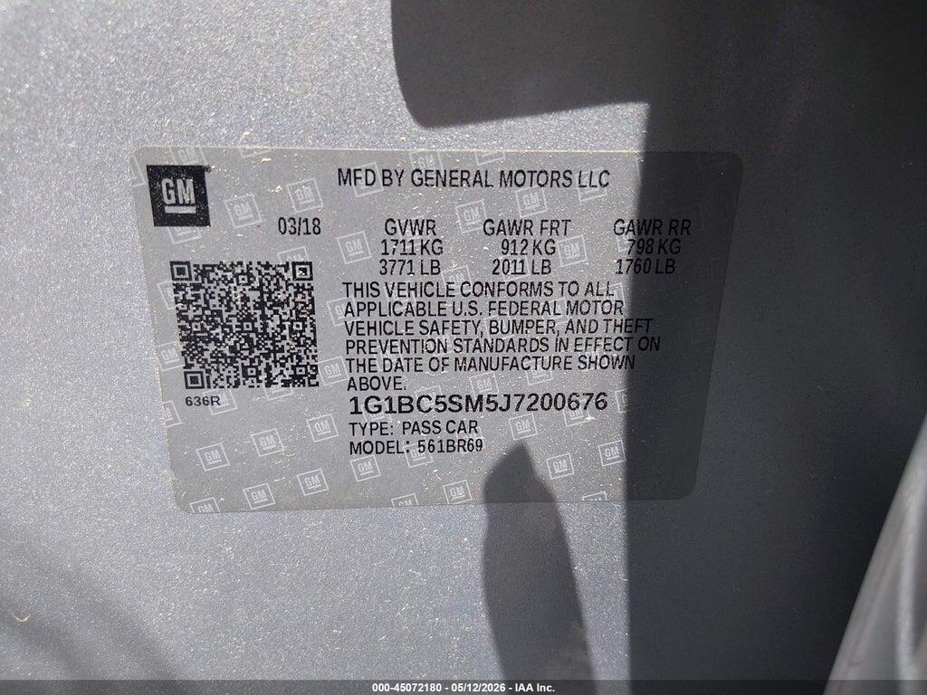 1G1BC5SM5J7200676 2018 CHEVROLET CRUZE photo no. 9