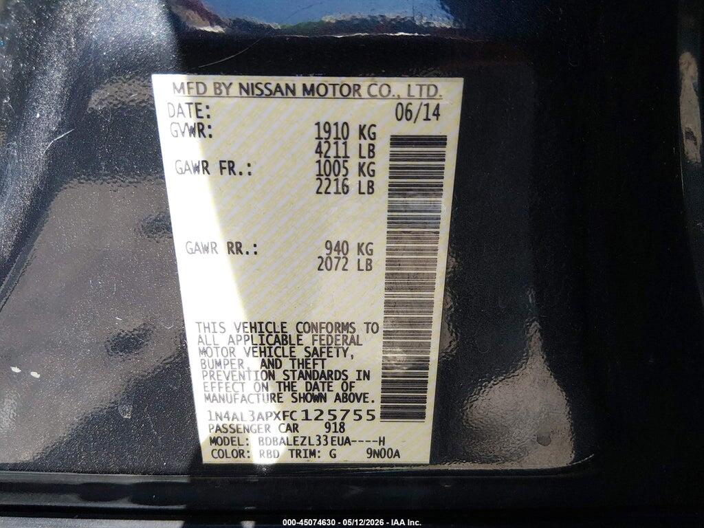 1N4AL3APXFC125755 2015 NISSAN ALTIMA photo no. 9