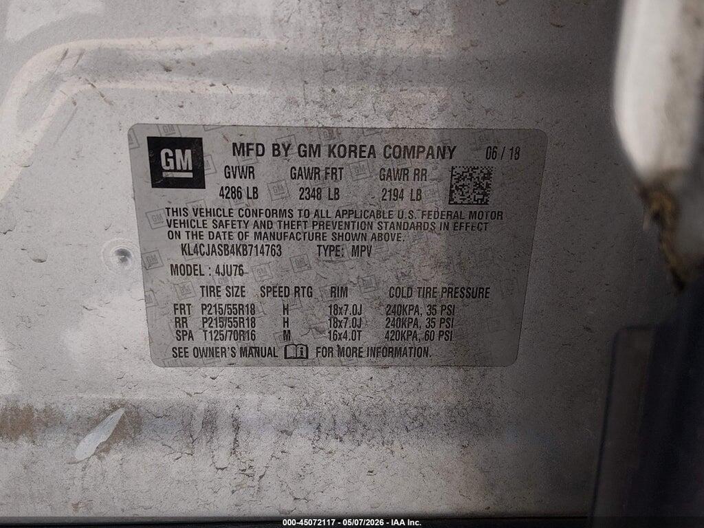 KL4CJASB4KB714763 2019 BUICK ENCORE photo no. 9