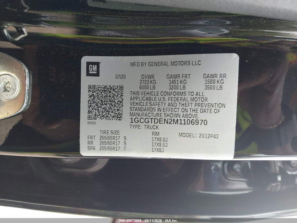 1GCGTDEN2M1106970 2021 CHEVROLET COLORADO photo no. 9