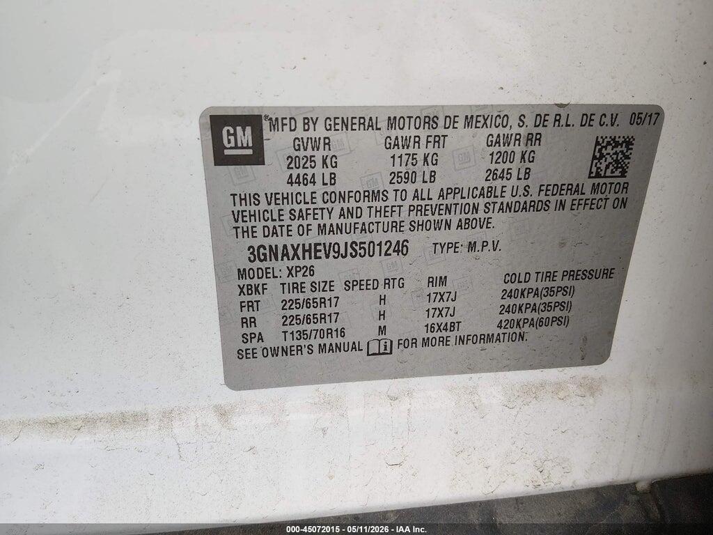 3GNAXHEV9JS501246 2018 CHEVROLET EQUINOX photo no. 9