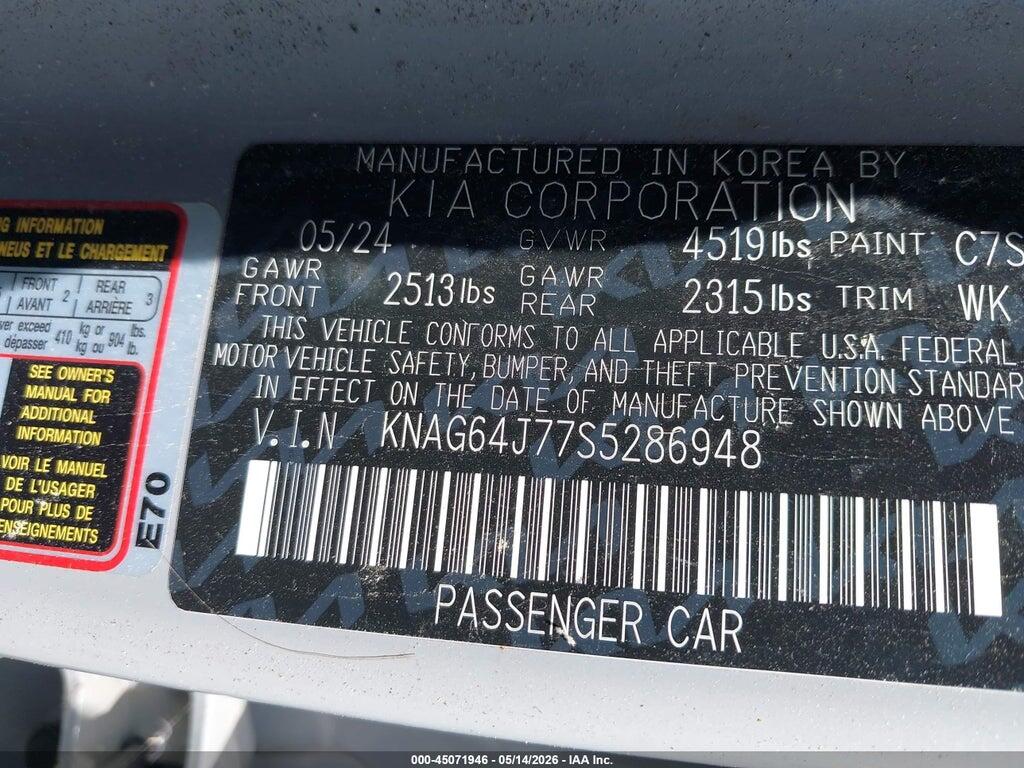 KNAG64J77S5286948 2025 KIA K5 photo no. 9