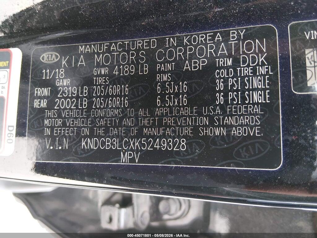 KNDCB3LCXK5249328 2019 KIA NIRO photo no. 9