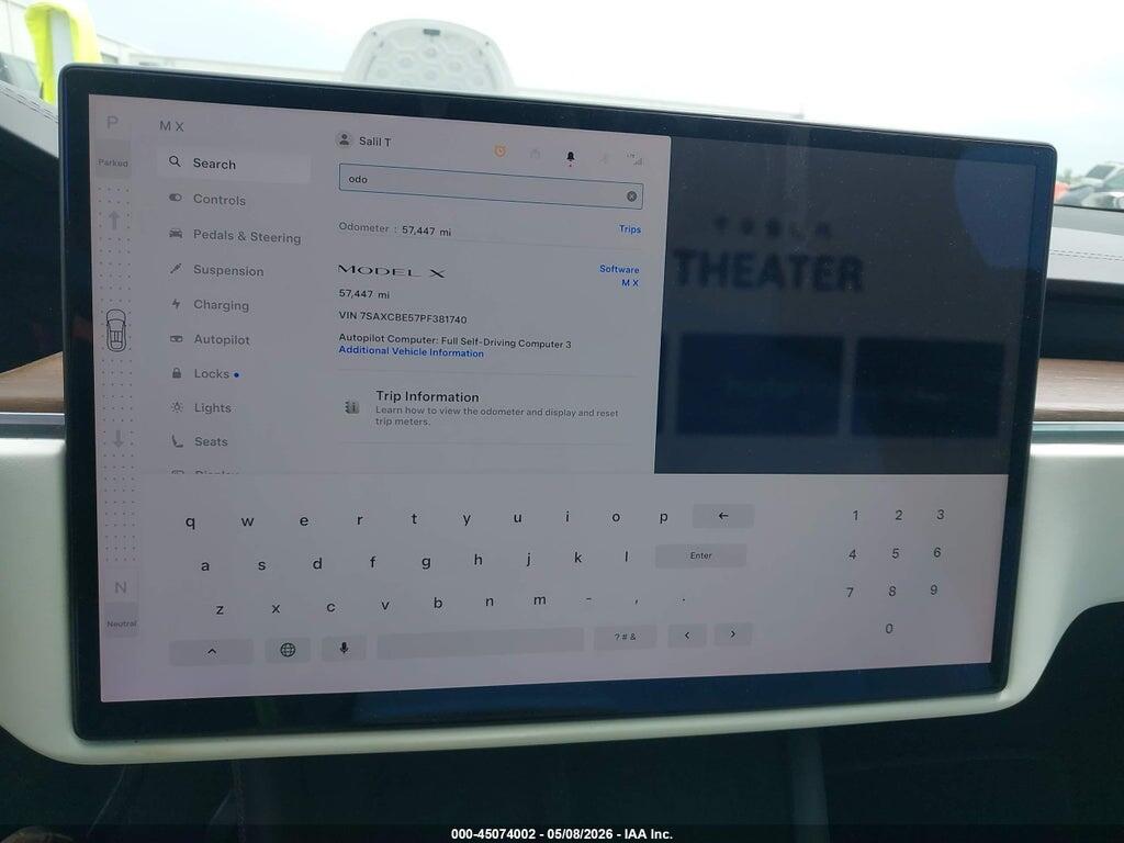7SAXCBE57PF381740 2023 TESLA MODEL X photo no. 7