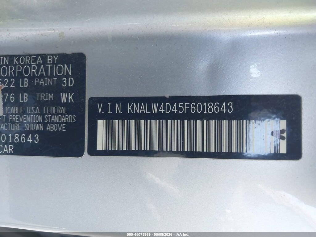 KNALW4D45F6018643 2015 KIA K900 photo no. 9