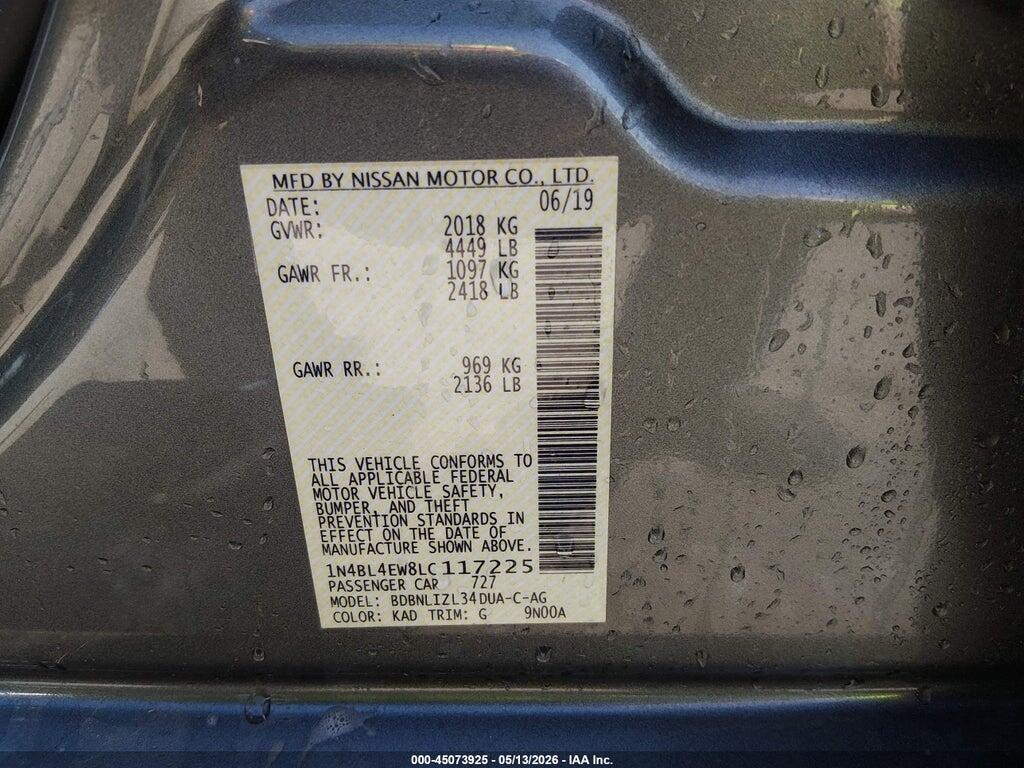 1N4BL4EW8LC117225 2020 NISSAN ALTIMA photo no. 9
