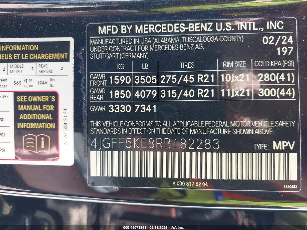4JGFF5KE8RB182283 2024 MERCEDES-BENZ GLS 450 photo no. 9