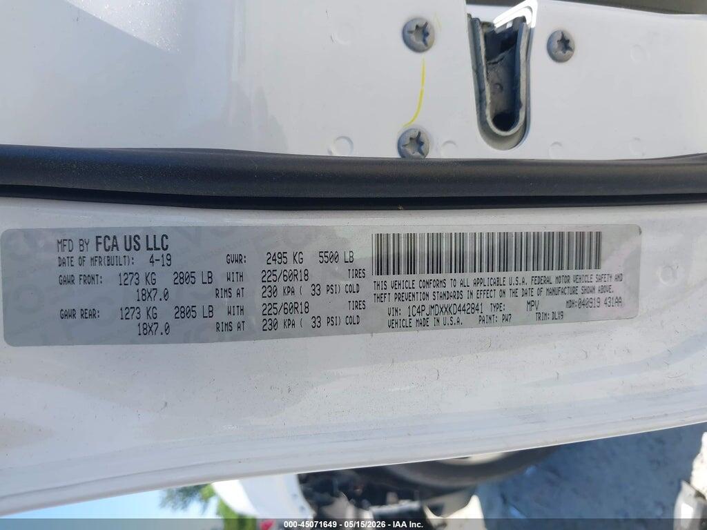 1C4PJMDXXKD442841 2019 JEEP CHEROKEE photo no. 9