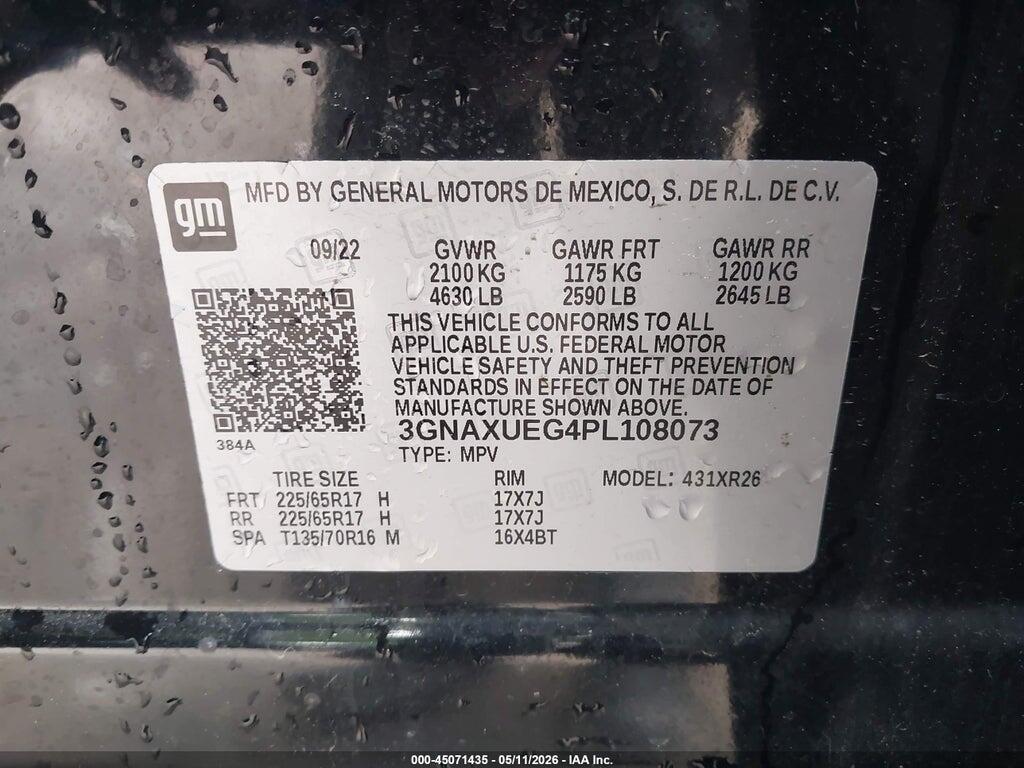 3GNAXUEG4PL108073 2023 CHEVROLET EQUINOX photo no. 9