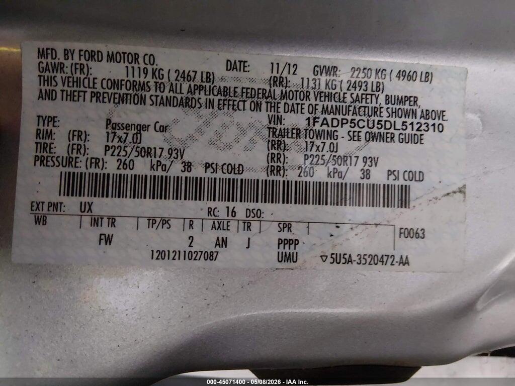 1FADP5CU5DL512310 2013 FORD C-MAX ENERGI photo no. 9