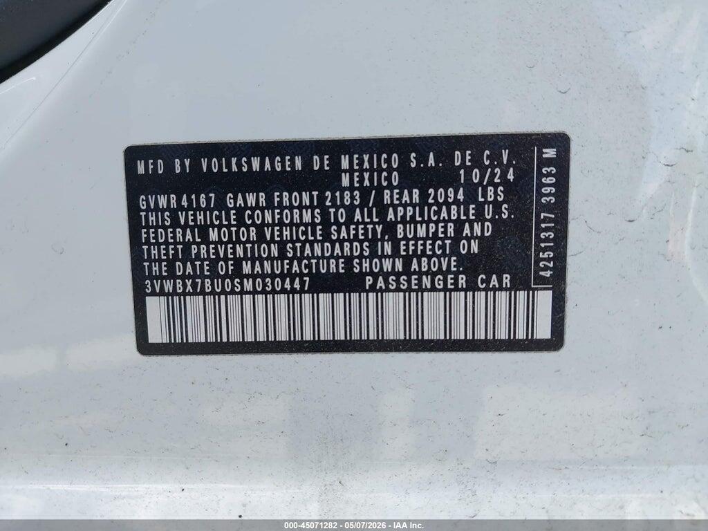 3VWBX7BU0SM030447 2025 VOLKSWAGEN JETTA photo no. 9