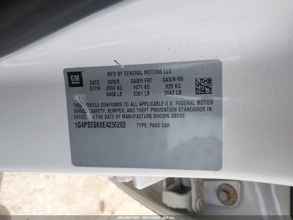 1G4PS5SK8E4236282 2014 BUICK VERANO photo no. 9