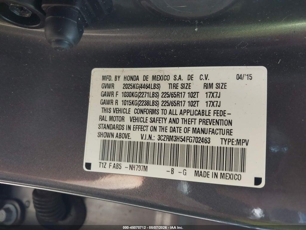 3CZRM3H54FG702463 2015 HONDA CR-V photo no. 9