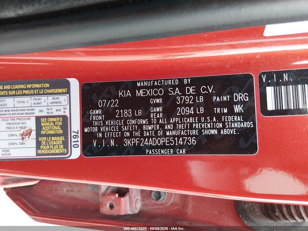3KPF24AD0PE514736 2023 KIA FORTE photo no. 9