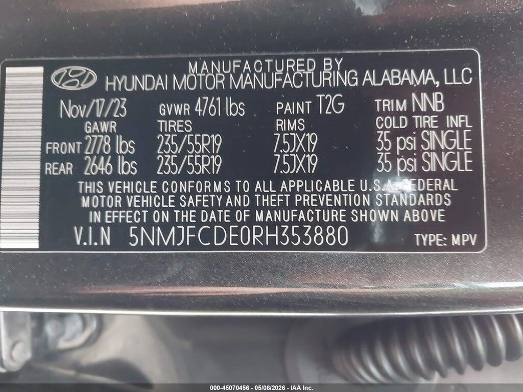 5NMJFCDE0RH353880 2024 HYUNDAI TUCSON photo no. 9