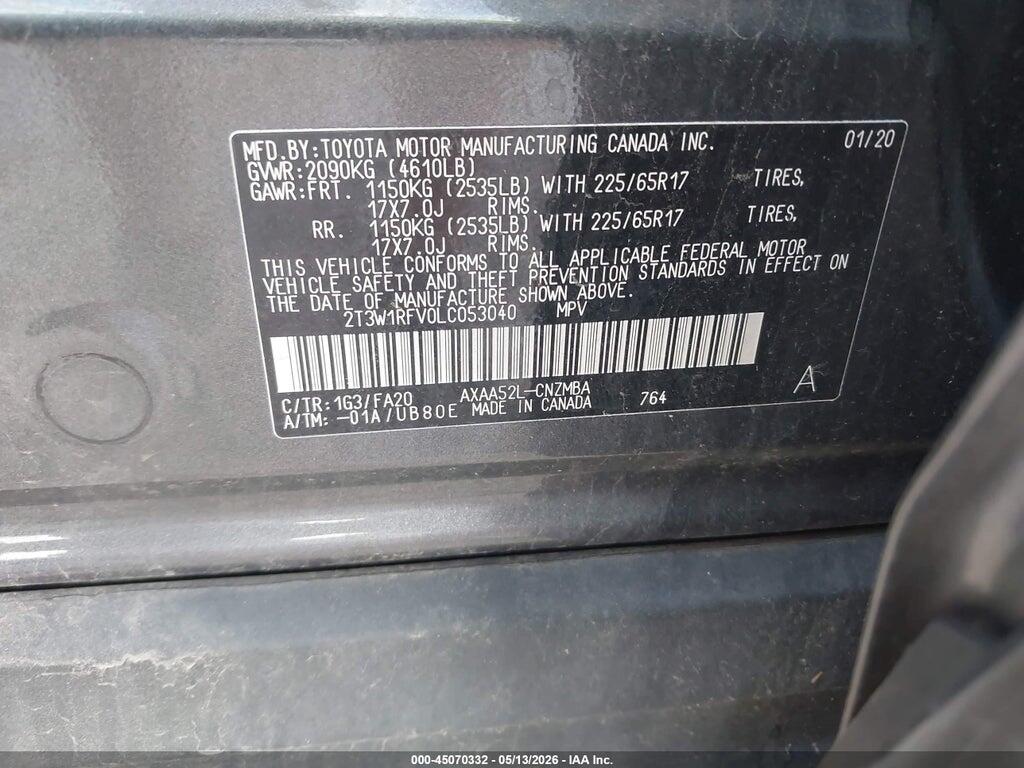 2T3W1RFV0LC053040 2020 TOYOTA RAV4 photo no. 9
