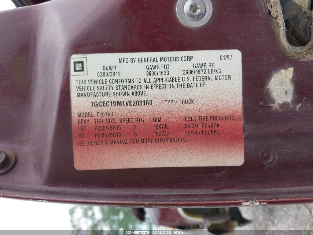 1GCEC19M1VE203160 1997 CHEVROLET C1500 photo no. 9