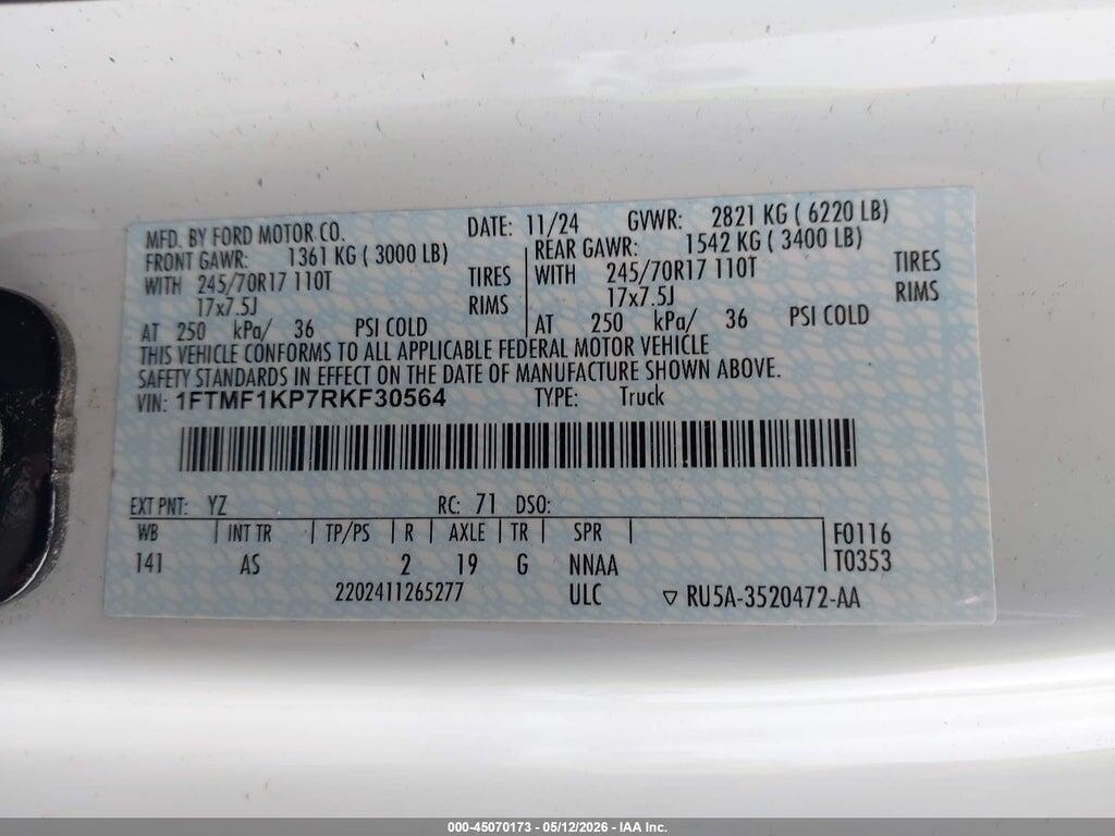 1FTMF1KP7RKF30564 2024 FORD F-150 photo no. 9