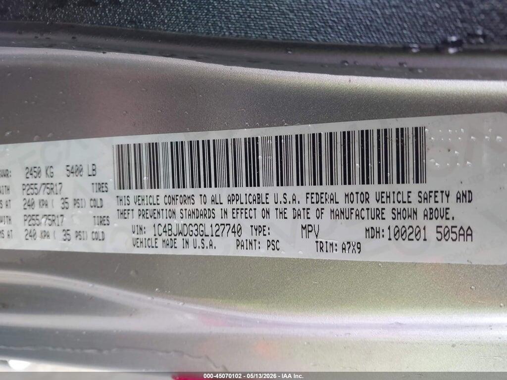 1C4BJWDG3GL127740 2016 JEEP WRANGLER UNLIMITED photo no. 9