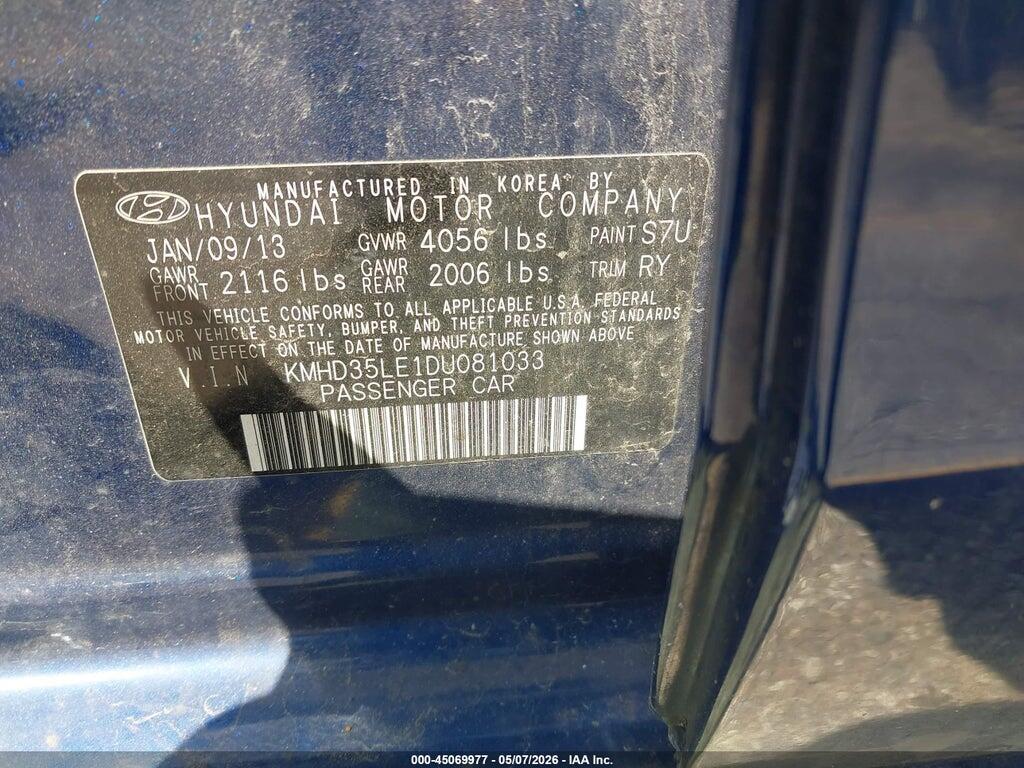 KMHD35LE1DU081033 2013 HYUNDAI ELANTRA GT photo no. 9
