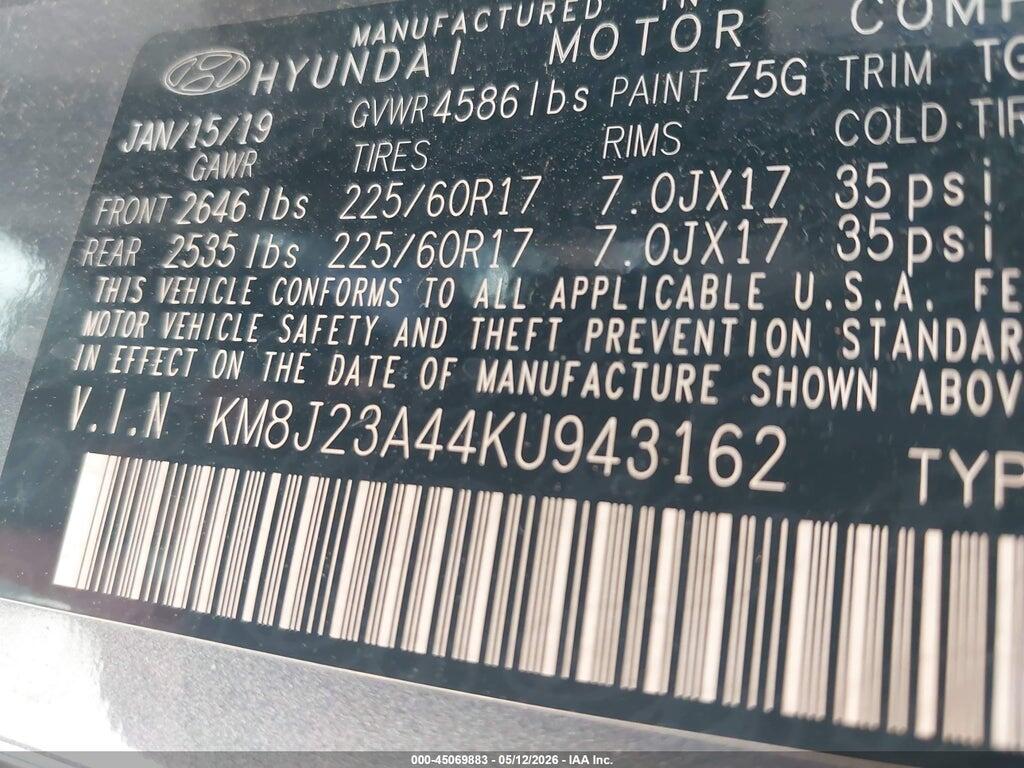 KM8J23A44KU943162 2019 HYUNDAI TUCSON photo no. 9