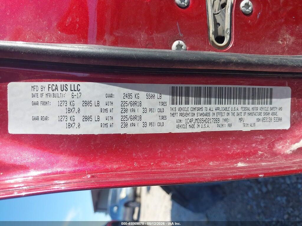 1C4PJMDS5HD217269 2017 JEEP CHEROKEE photo no. 9