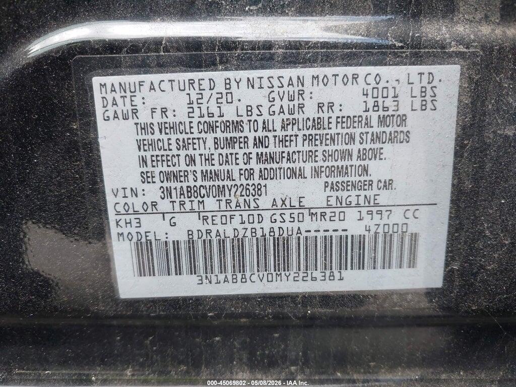 3N1AB8CV0MY226381 2021 NISSAN SENTRA photo no. 9