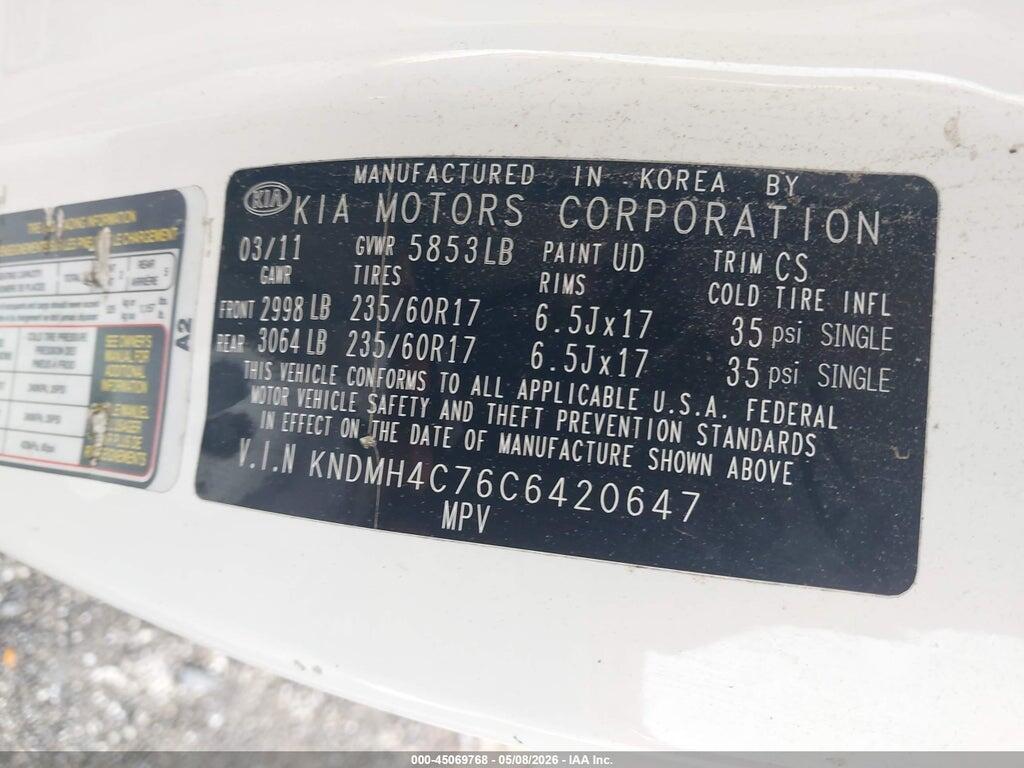 KNDMH4C76C6420647 2012 KIA SEDONA photo no. 9