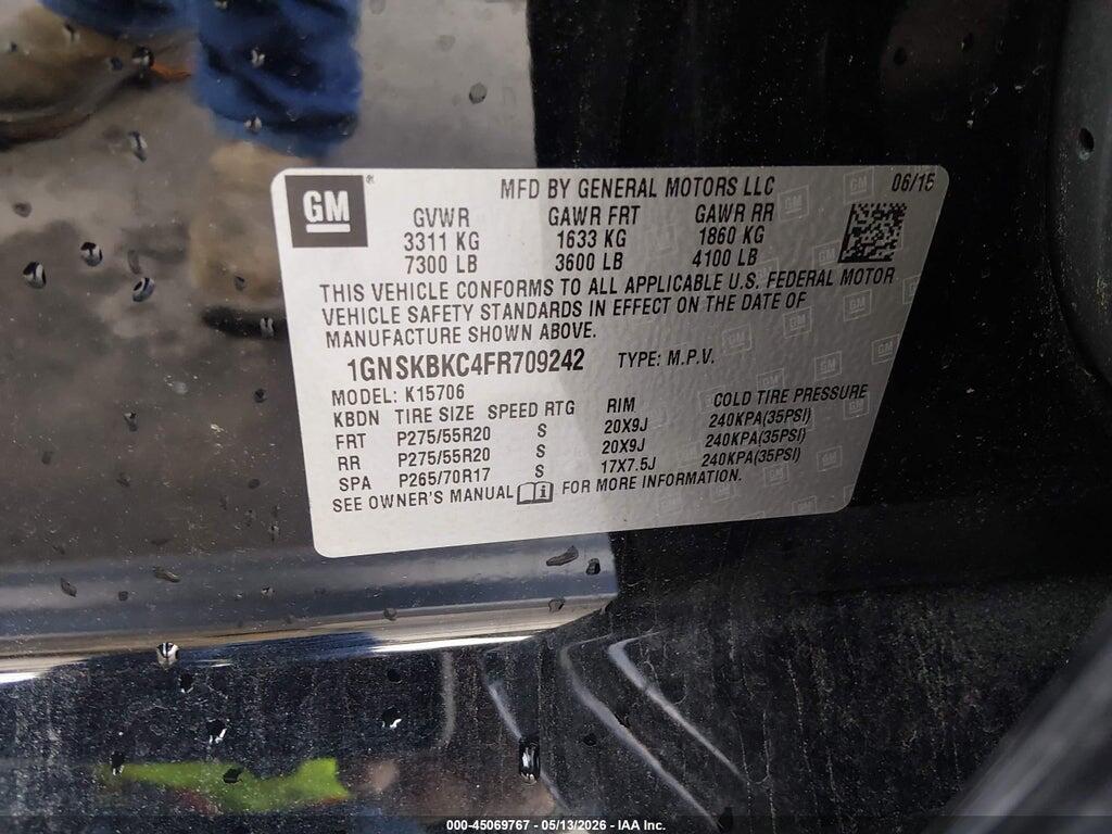 1GNSKBKC4FR709242 2015 CHEVROLET TAHOE photo no. 9