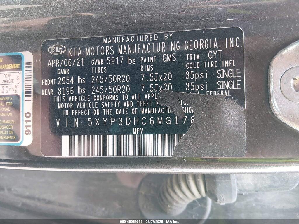 5XYP3DHC6MG178989 2021 KIA TELLURIDE photo no. 9
