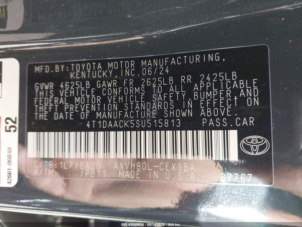 4T1DAACK5SU515813 2025 TOYOTA CAMRY photo no. 9
