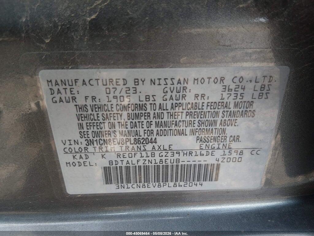 3N1CN8EV8PL862044 2023 NISSAN VERSA photo no. 9