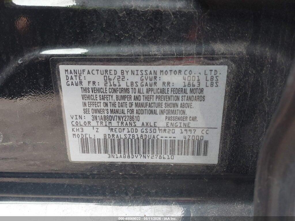 3N1AB8DV7NY278610 2022 NISSAN SENTRA photo no. 9