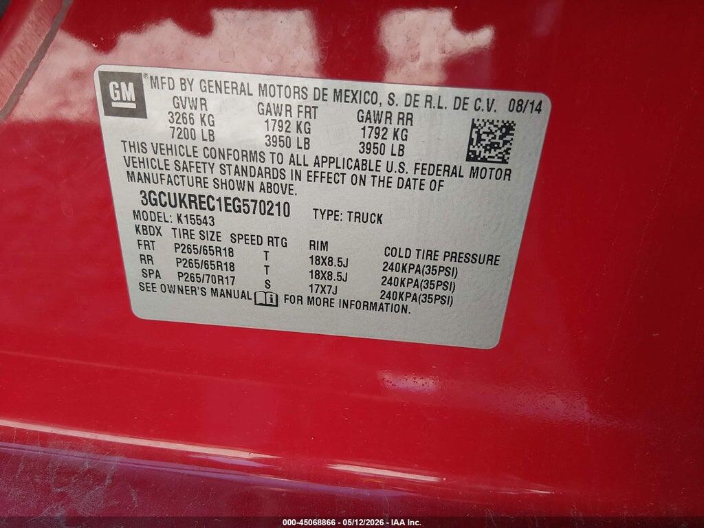 3GCUKREC1EG570210 2014 CHEVROLET SILVERADO 1500 photo no. 9