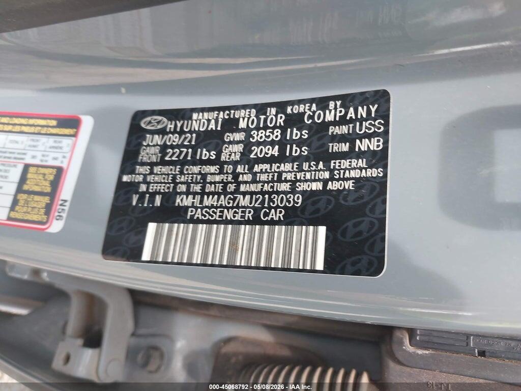 KMHLM4AG7MU213039 2021 HYUNDAI ELANTRA photo no. 9