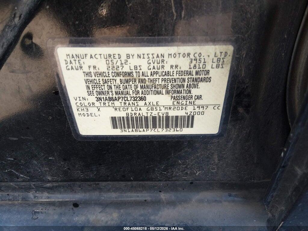 3N1AB6AP7CL732360 2012 NISSAN SENTRA photo no. 9