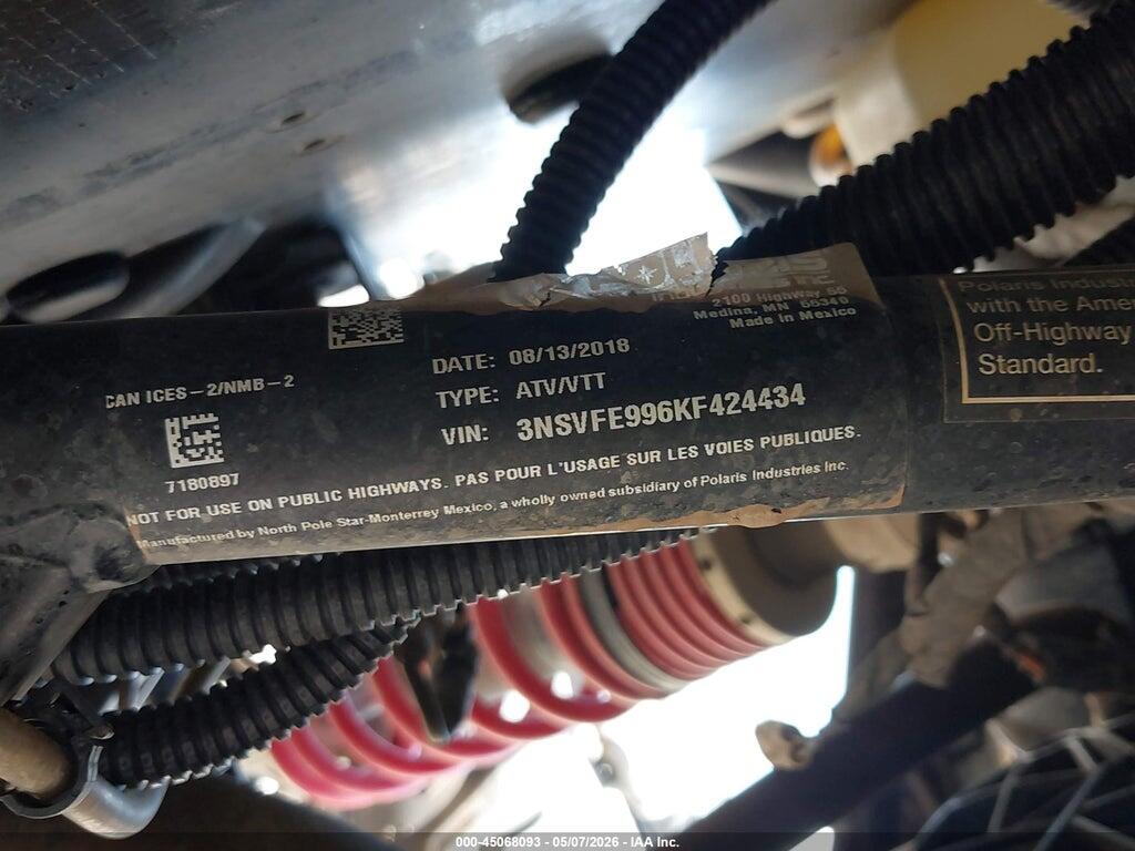 3NSVFE996KF424434 2019 POLARIS RZR photo no. 10