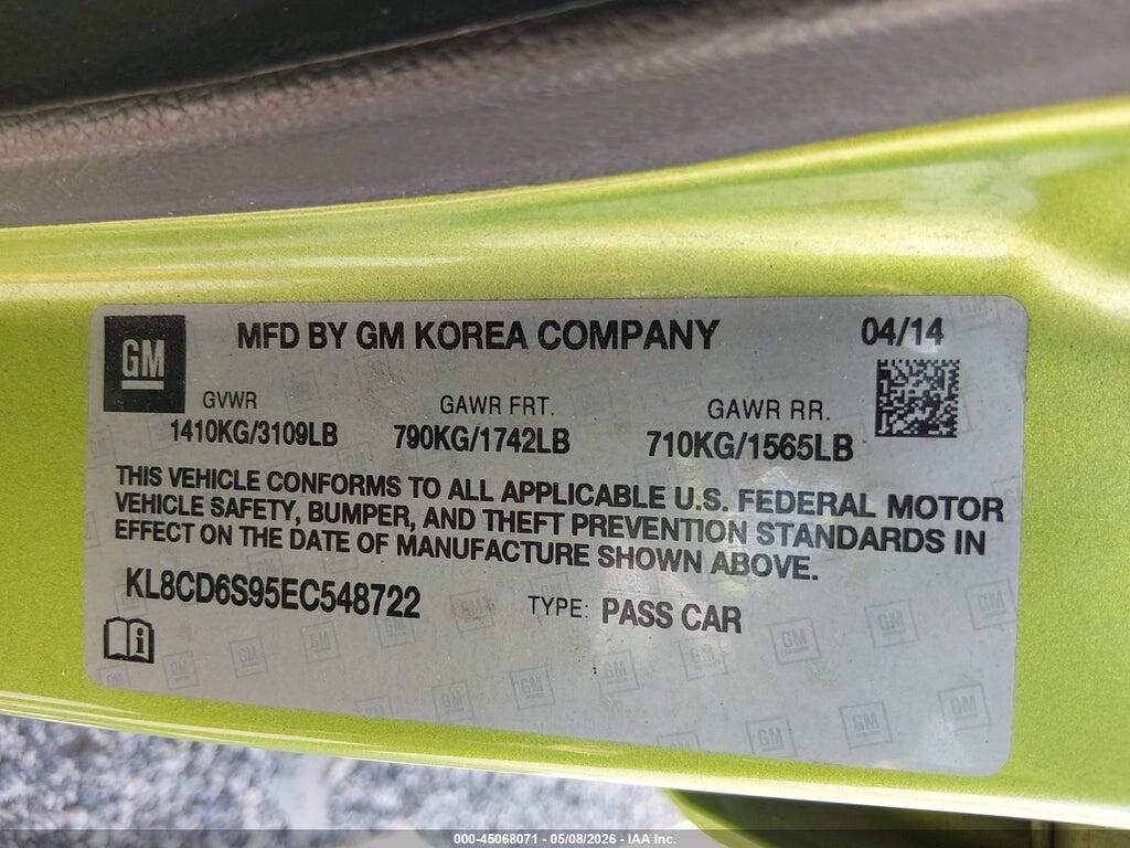 KL8CD6S95EC548722 2014 CHEVROLET SPARK photo no. 9