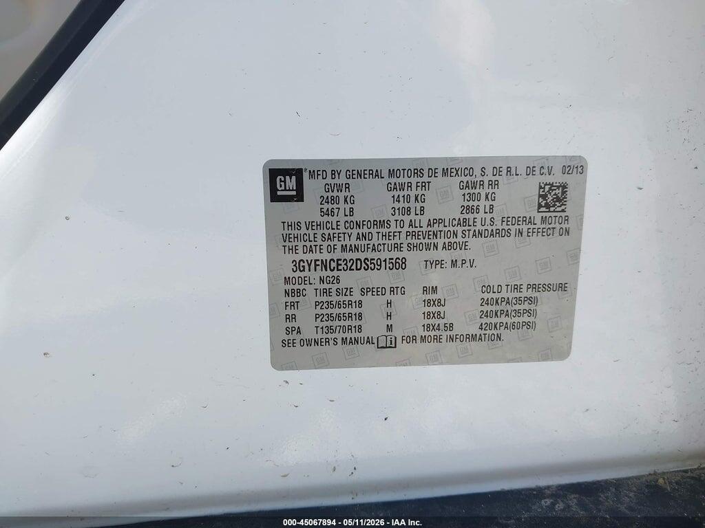 3GYFNCE32DS591568 2013 CADILLAC SRX photo no. 9