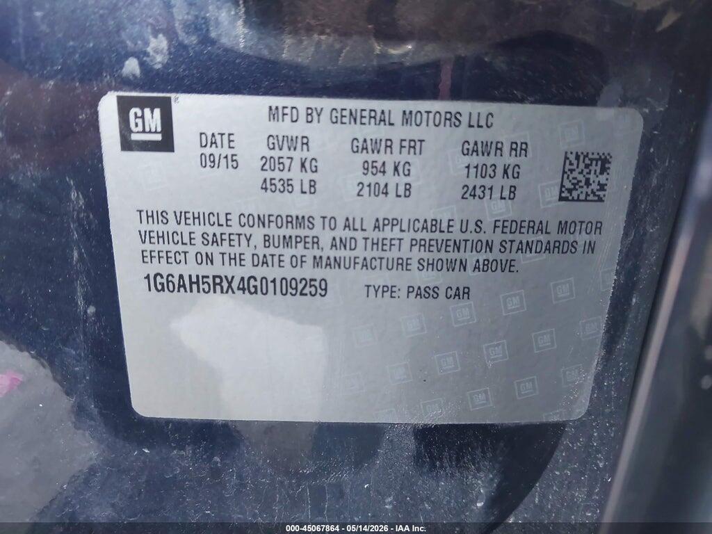 1G6AH5RX4G0109259 2016 CADILLAC ATS photo no. 9