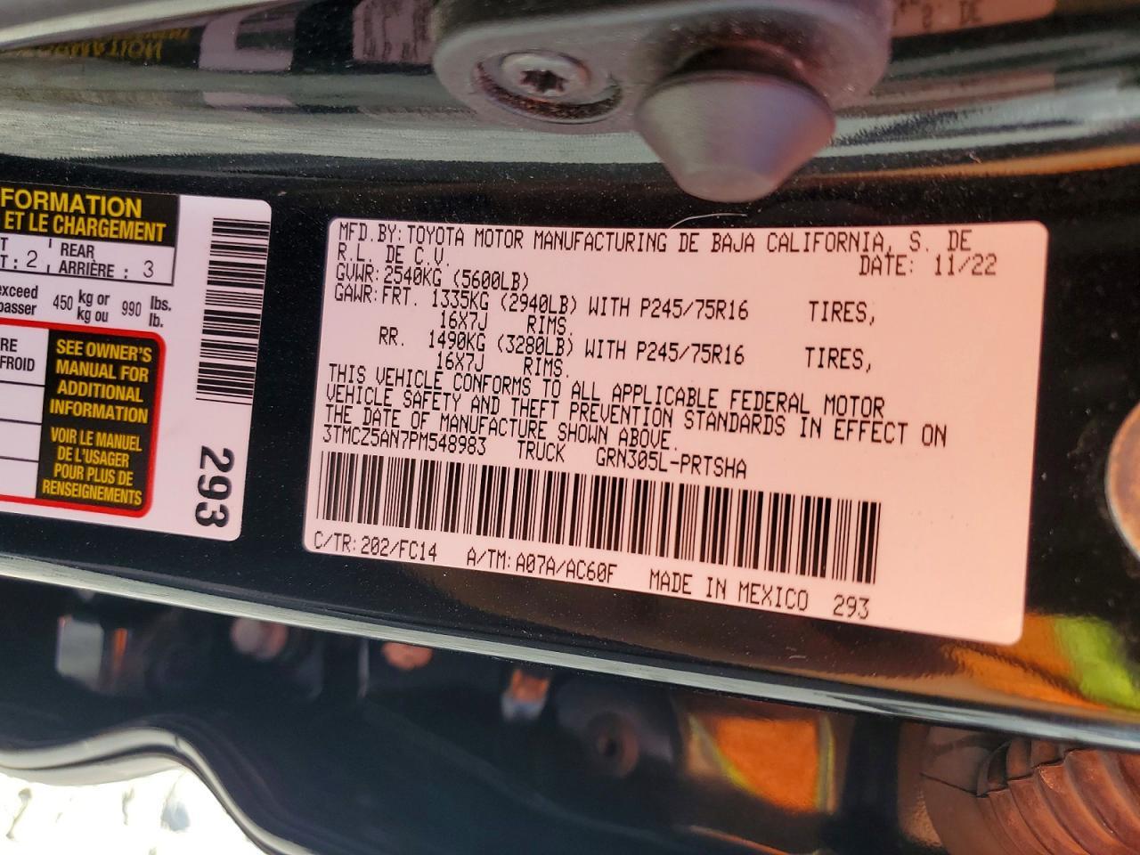 2023 TOYOTA TACOMA SR5 V6 — Фото 12 из 12