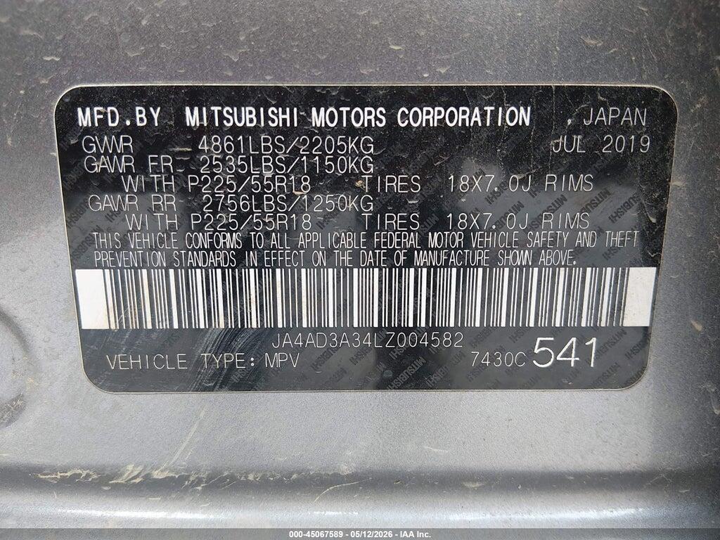 JA4AD3A34LZ004582 2020 MITSUBISHI OUTLANDER photo no. 9